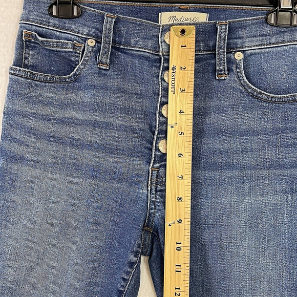 Madewell Jeans 27 Skinny 9" Mid Rise Denim Button Fly Pockets Medium Wash New - Picture 10 of 14